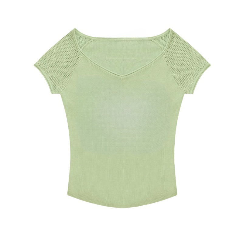 Green V-Neck Slim-Fit T-Shirt