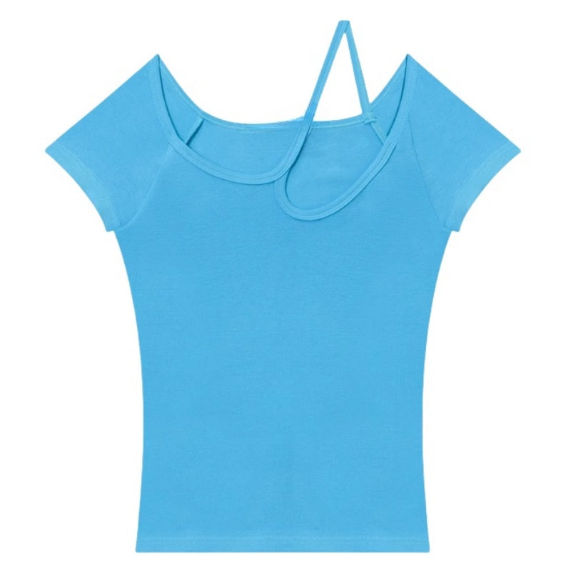 Slim-Fit Blue T-Shirt with High Elasticity