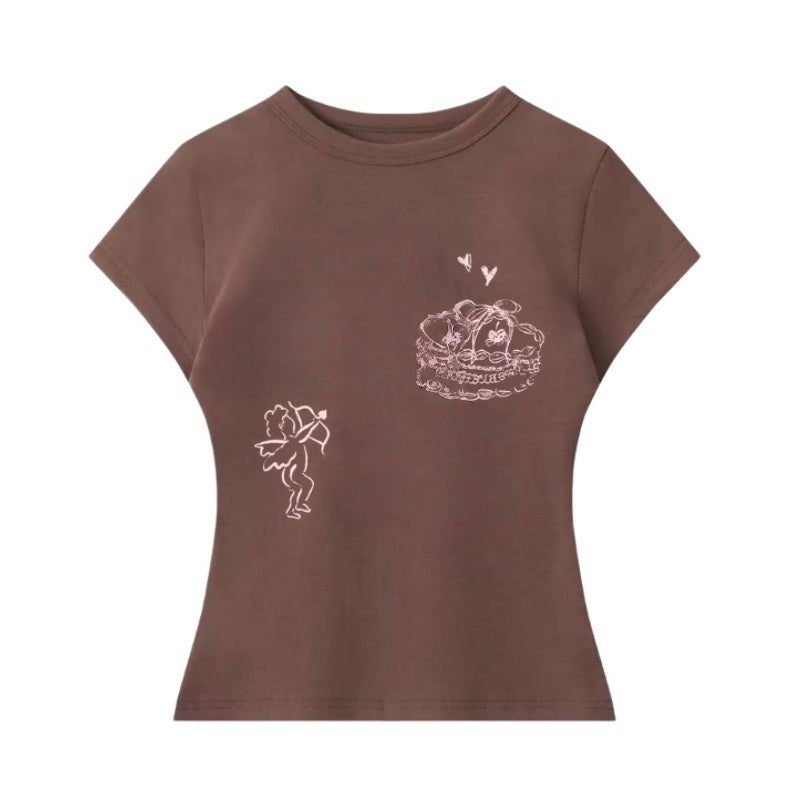 Street-Style Brown T-Shirt